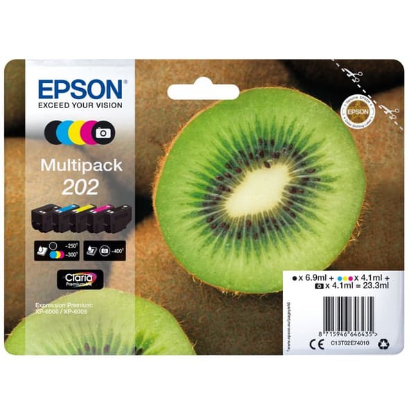 EPSON 202 multipack bläckpatron - 5-pack - svart, gul, cyan, magenta, fotosvart - original