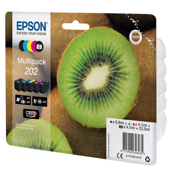 EPSON 202 multipack bläckpatron - 5-pack - svart, gul, cyan, magenta, fotosvart - original