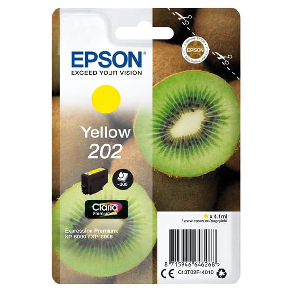 Epson Claria Premium 202 bläckpatron - Gul - Bläckstråle - 300 sidor - 1 förpackning