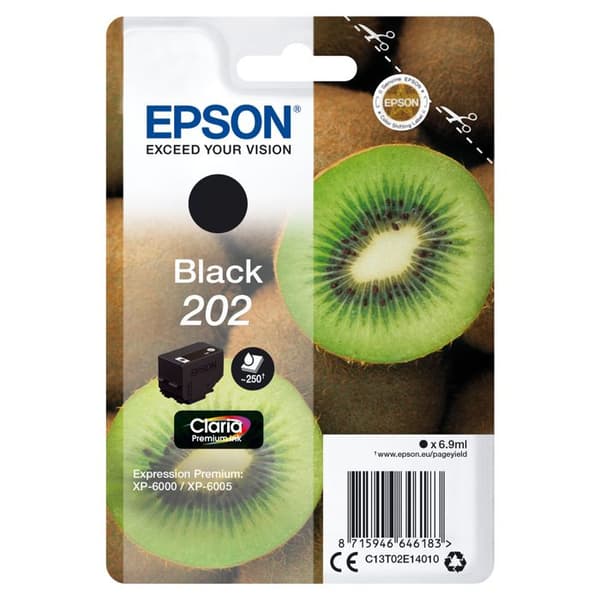 EPSON Claria Premium 202 bläckpatron - Svart - Bläckstråle - 250 sidor - 1 förpackning
