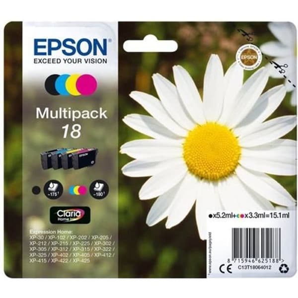EPSON Multipack T1806 - Daisy - Svart, Cyan, Magenta, Gul (C13T18064012)
