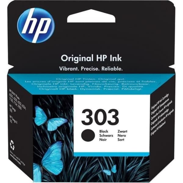 HP 303 svart originalbläckpatron (T6N02AE) för HP Envy Photo 6220/6230/7130