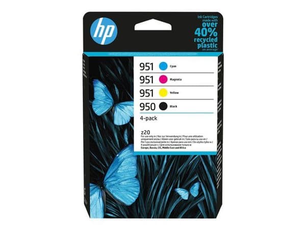 HP 950 svart bläckpatronpaket + HP 951 cyan, magenta och gul bläckpatron