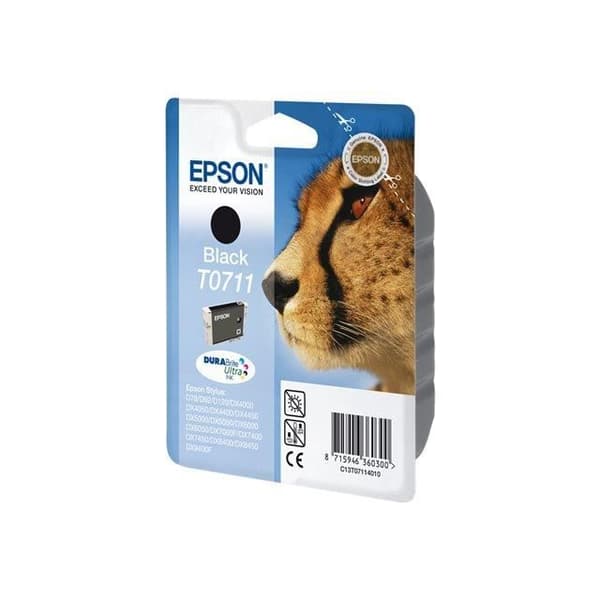 EPSON bläckpatron T0711 Svart - Cheetah (C13T07114012)