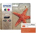 Miniatyrbild 2 av 2: EPSON Multipack 603 - Sjöstjärna - Svart, Cyan, Magenta, Gul (C13T03U64010)