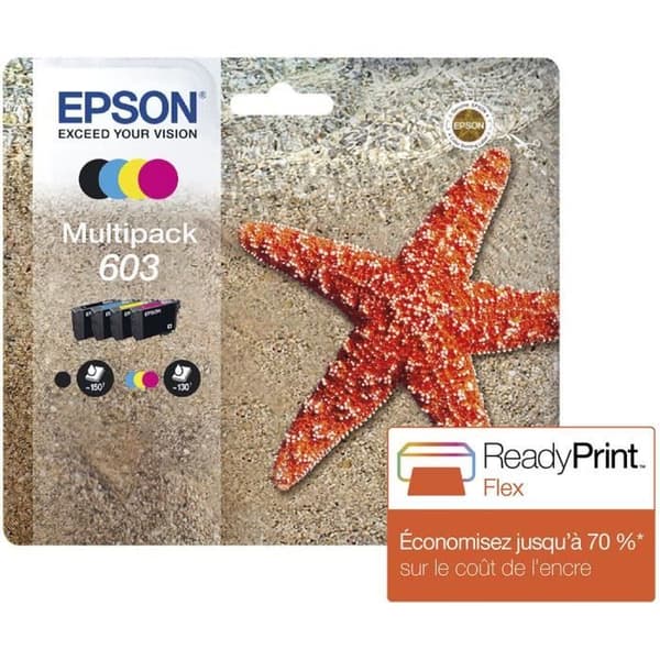 EPSON Multipack 603 - Sjöstjärna - Svart, Cyan, Magenta, Gul (C13T03U64010)