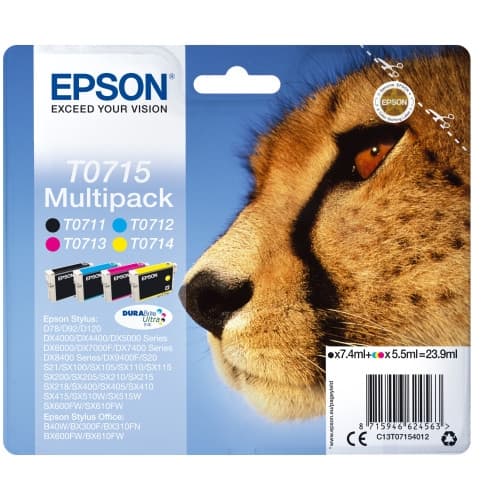 Epson Flerpack 4 färger T0715 DURABrite Ultra-bläck