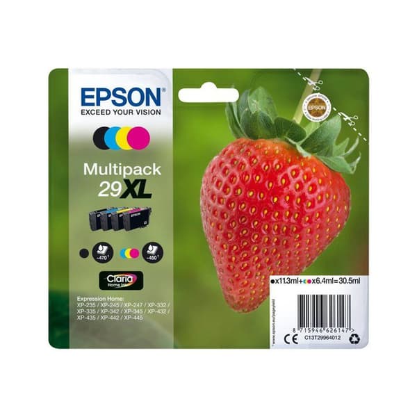 EPSON Multipack Strawberry Ink Cartridge - svart, cyan, magenta, gul (XL)