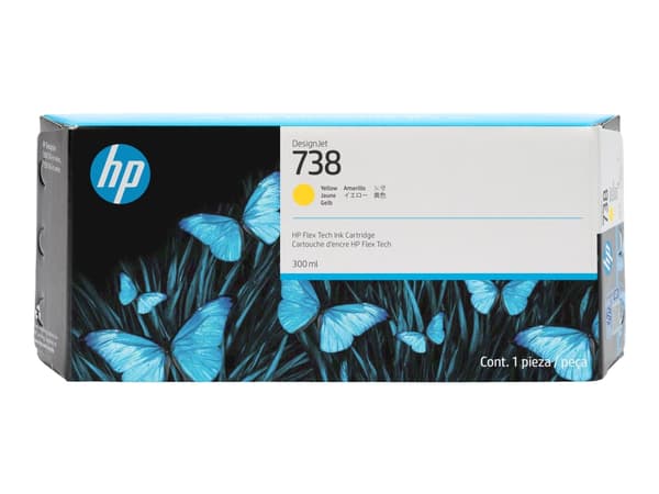 HP 738 - 300 ml - gul - original - DesignJet - blekkpatron - for DesignJet T950