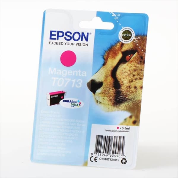 Epson Bläck C13T07134012 T0713 Magenta, Cheetah