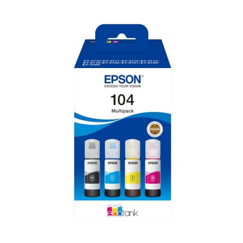 Epson EcoTank 104 - 4-pack - svart, gul, cyan, magenta - original - påfyllnadsbläck