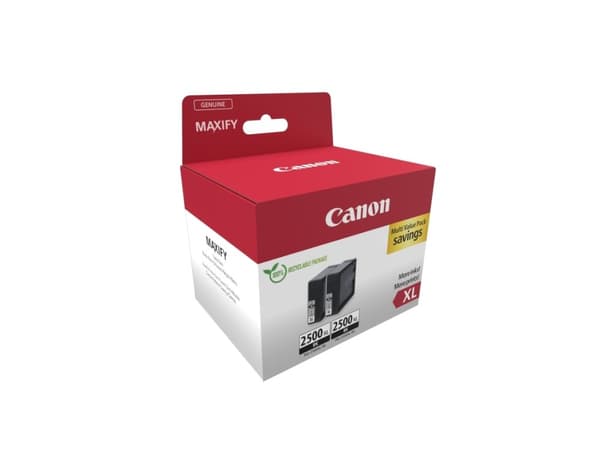 Canon PGI-2500XL BK Twin Pack - 2-pack - 70.9 ml - XL - svart - original - blekkbeholder - for MAXIFY iB4050, iB4150, MB5150, MB5155, MB5350, MB5450