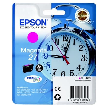 Epson inkoustová náplň/ T2703/ Singlepack 27 DURABrite Ultra Ink/ Magenta