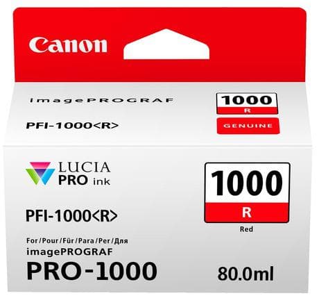 Cartus Cerneala Original Canon Red, PFI-1000R, pentru IPF PRO-1000, , (timbru verde 0.15 lei),NOPP, "0554C001AA"