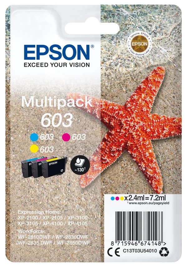 Epson inkoustová náplně/ C13T03U54010/ 603/ Multipack/ 3 barvy