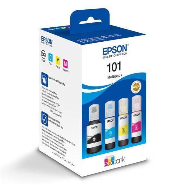 Epson Ink Consumables  4-colour | 101 EcoTank | Ink Bottle | Multipack