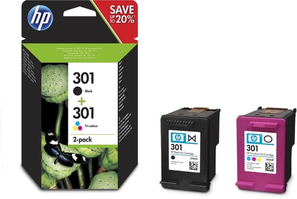 HP 301 Dvojbalení černé/tříbarevné originální inkoustové kazety