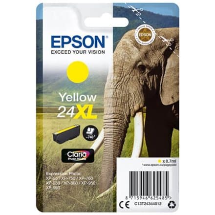 Epson inkoustová náplň/ T2434/ Singlepack 24XL Claria Photo HD Ink/ Žlutá