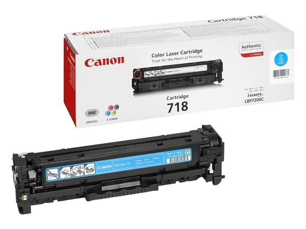 Canon originální toner CRG-718C/ LBP-7200/ 7660/ 7680/ MF-80x0/ MF724/ 2900 stran/K/ azurový