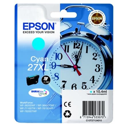 Epson inkoustová náplň/ T2712/ Singlepack 27 XL DURABrite Ultra Ink/ azurová