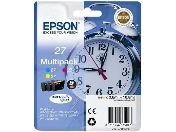 Tusz Epson tusz T2715 / C13T27154010 (cyan, magenta, gul)