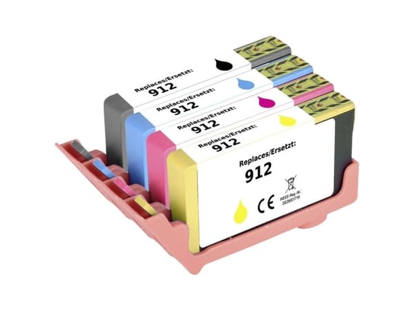 Renkforce Ink Combo Pack Ersätter HP 912 (6ZC74AE) Kompatibel Combo Pack Svart, Cyan, Magenta, Gul RF-I-HP912BKCMY4PK RF-5718852