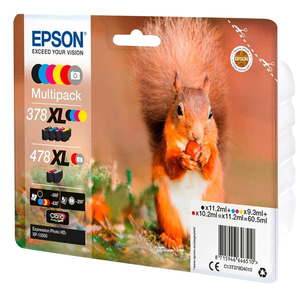 Epson Bläckpatron Multipack Claria Photo Hd T 378/478 Xl (6 Colors) T 379d Flerfärgad