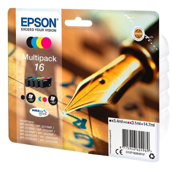 Epson Blækpatron Dura Brite Ultra Multi Pack T 162 T 1626 Flerfarvet
