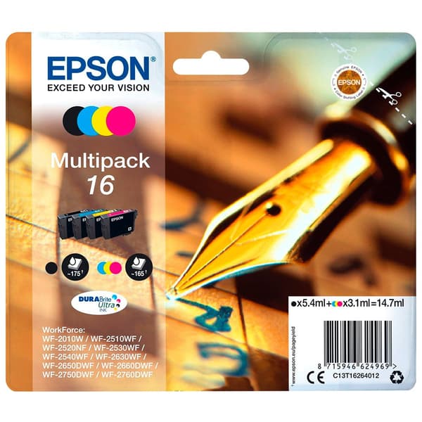 Epson Bläckpatron Dura Brite Ultra Multi Pack T 162 T 1626 Flerfärgad