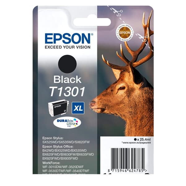 Epson Bläckpatron Dura Brite T 130 T 1301 Svart