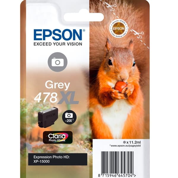 Epson Bläckpatron Claria Photo Hd 478 Xl T04f6 Svart