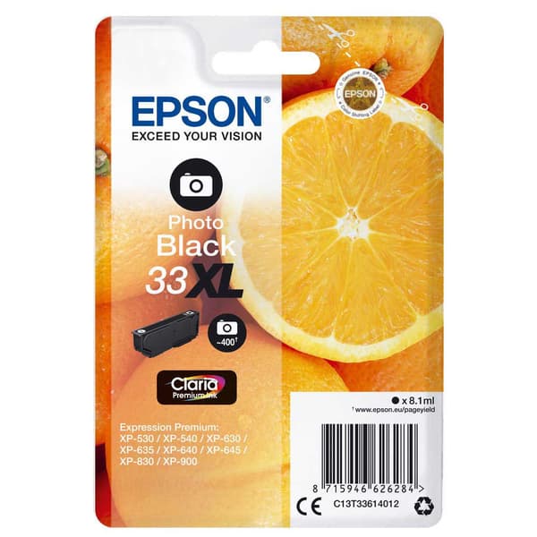 Epson Bläckpatron Claria Premium 33 Xl T3361 Svart
