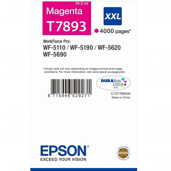 Epson Bläckpatron Dura Brite Ultra Xxl T7893 Lila,Rosa
