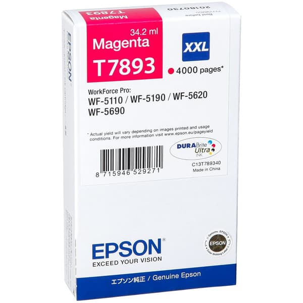 Epson Bläckpatron Dura Brite Ultra Xxl T7893 Lila,Rosa