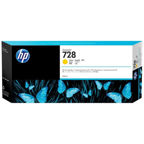 Hp Blækpatron 728 300ml Gul