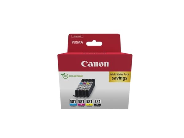 Canon CLI-581 BK/C/M/Y Multi Pack - 4-pack - 5.6 ml - svart, gul, cyan, magenta - original - box - bläcktank - för PIXMA TS6251, TS6350, TS6351, TS70