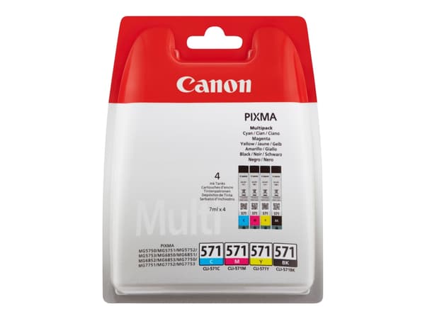 Canon 0386C009, Sort, Cyan, Fiolblå, Gult, 4 stykker, Multipakke