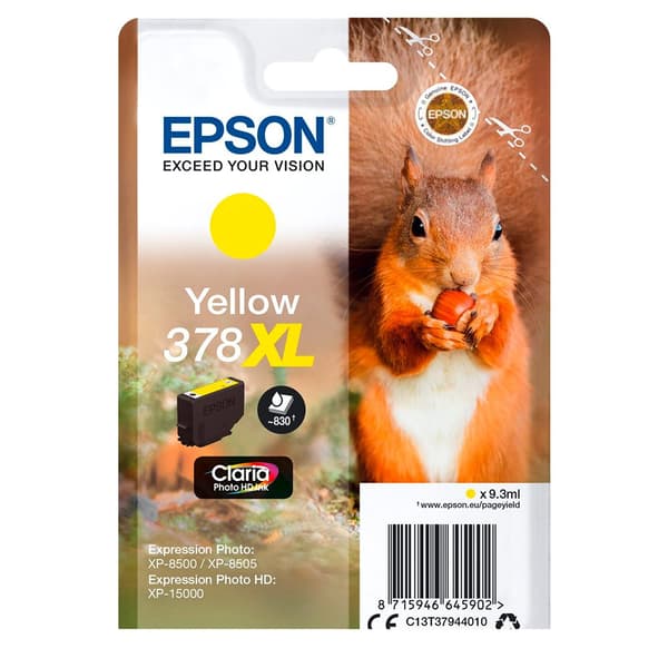 Epson Bläckpatron Claria Photo Hd 378 Xl T 3794 Gul