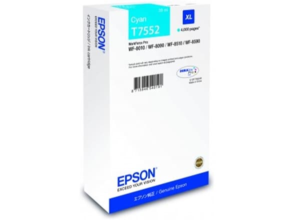 Epson T7552 - 39 ml - XL - cyan - original - blekkpatron