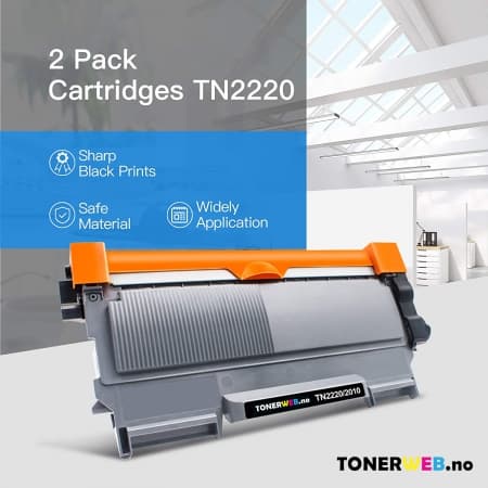 Tonerkassett, erstatter Brother TN-2220 Sort (2.600 sider) (1 stk.)