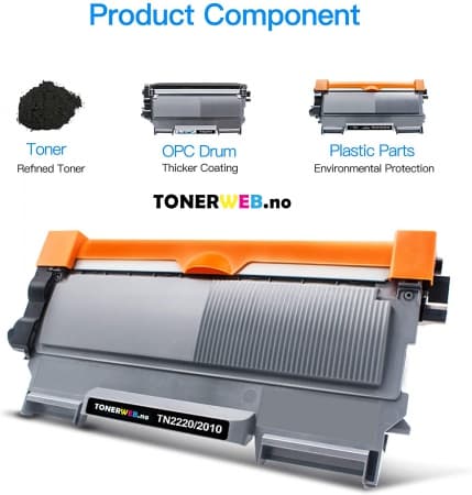 Tonerkassett, erstatter Brother TN-2220 Sort (2.600 sider) (1 stk.)
