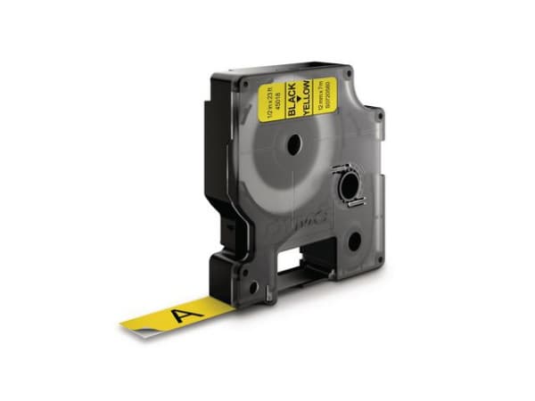 Tape Dymo D1 12Mm X 7M Sort/Gul (1 stk.)