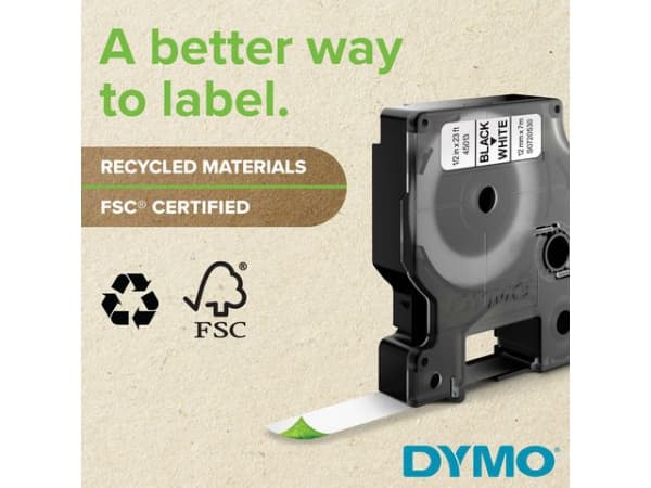 Tape Dymo D1 9Mm X 7M Sort/Klar