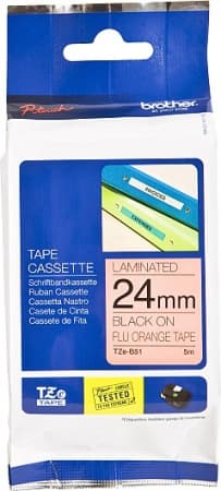 TZe tape 24mmx8m black/neon orange (1 stk.)