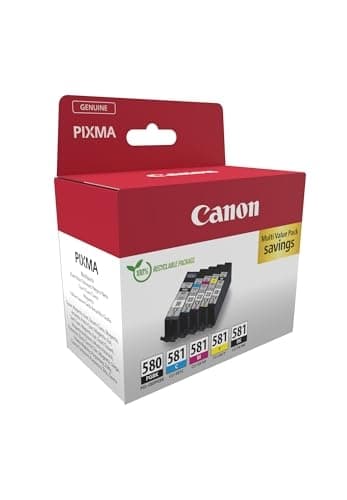 Canon original blæk PGI-580 / CLI-581 (5 blækpatroner; 2xsort + 1xcyan + 1xmagenta + 1xyellow) - multipak