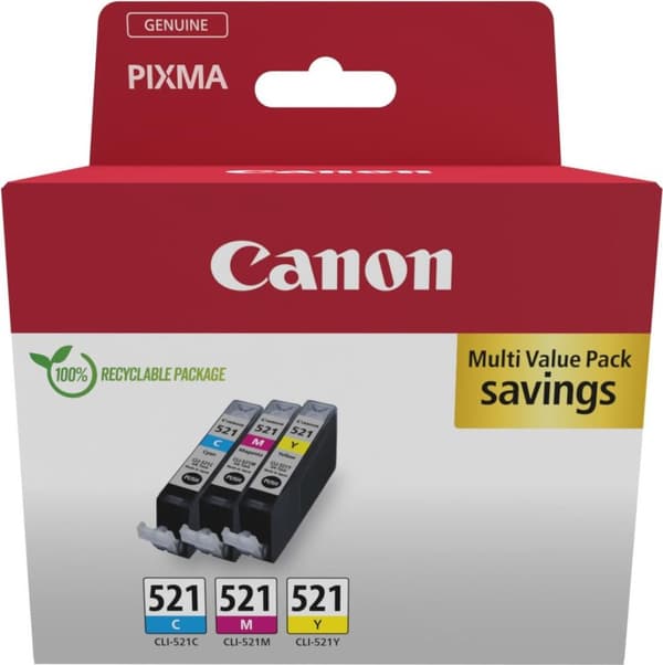 CANON CLI-521 blækpatron Multipack cmy BLISTER (2934B015)