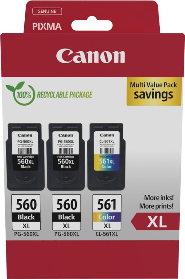Canon PG-560XL x2/CL-561XL Triple Pack - Høj (XL) ydelse - 3 stk(er) - Multipack (3712C009)