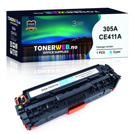 Tonerkassett, erstatter HP Cyan 305A (2.600 sider)  (1 stk.)