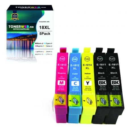 Epson Blekkpakke BK/BK/C/M/Y 18XL (4x17 ml / 6x13 ml) - Erstatter T1816 (1 stk.)