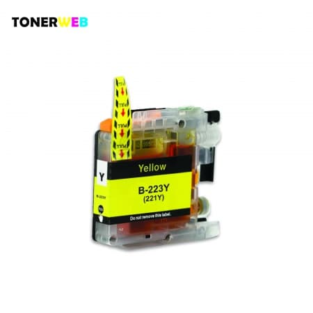 Blekkpatron, erstatter Brother LC223Y Gul (9 ml) (1 stk.)